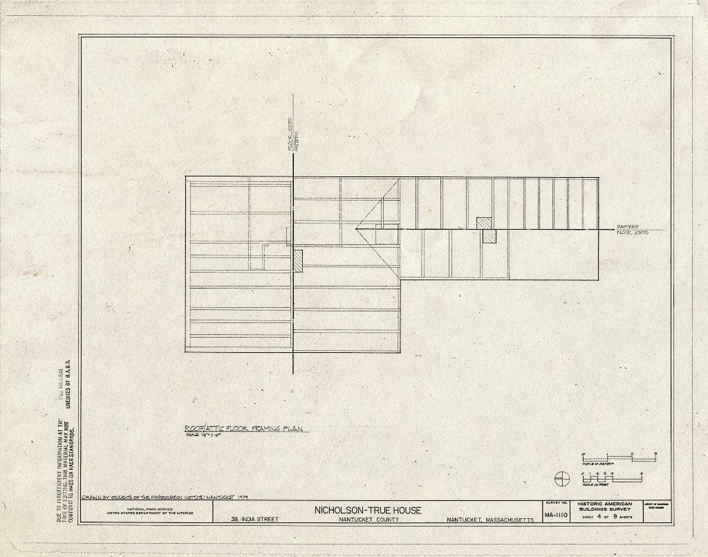 Blueprint HABS Mass,10-NANT,103- (Sheet 4 of 9) - Nicholson-True House, 38 India Street, Nantucket, Nantucket County, MA