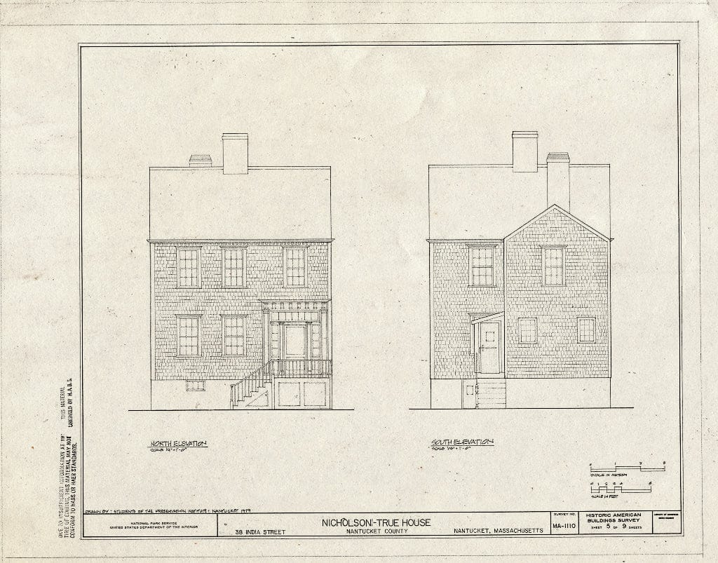 Blueprint HABS Mass,10-NANT,103- (Sheet 5 of 9) - Nicholson-True House, 38 India Street, Nantucket, Nantucket County, MA