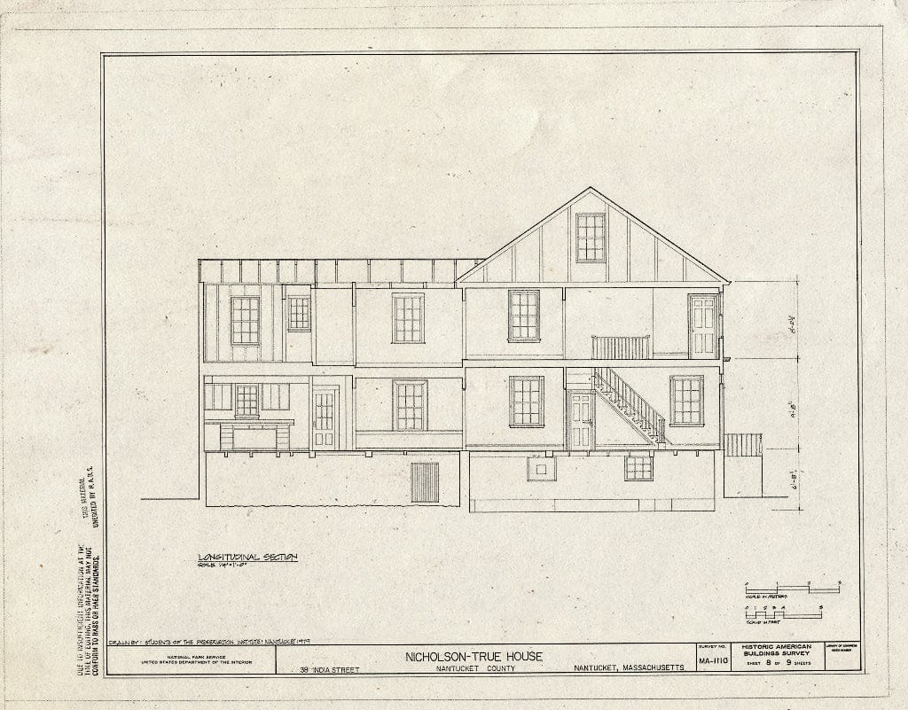 Blueprint HABS Mass,10-NANT,103- (Sheet 8 of 9) - Nicholson-True House, 38 India Street, Nantucket, Nantucket County, MA