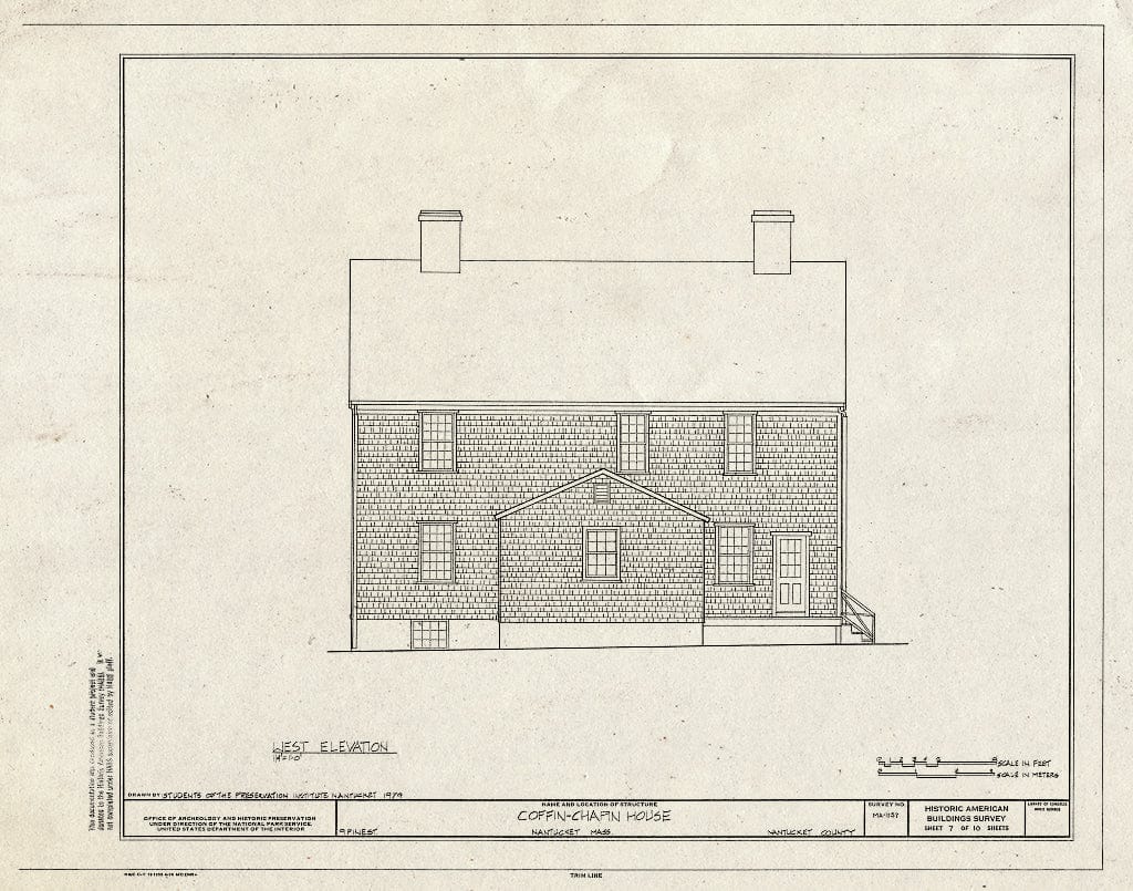Blueprint HABS Mass,10-NANT,79- (Sheet 7 of 10) - Coffin-Chapin House, 9 Pine Street, Nantucket, Nantucket County, MA