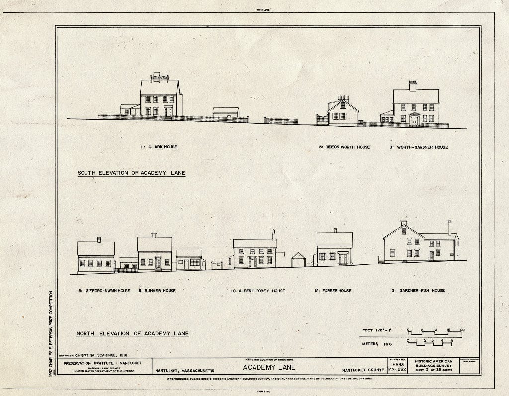Blueprint HABS Mass,10-NANT,89- (Sheet 3 of 25) - Academy Lane (Houses), Nantucket, Nantucket County, MA