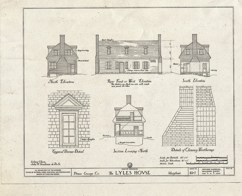 Blueprint HABS MD,17-Brock,2- (Sheet 2 of 5) - Lyles House, Livingston Road, Fort Washington, Prince George's County, MD
