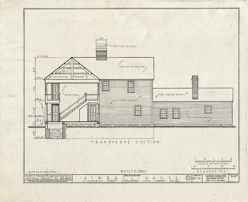 Blueprint HABS ME,16-Ken,4- (Sheet 10 of 16) - Kimball House, 2 Summer Street, Kennebunk, York County, ME