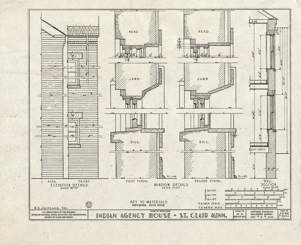 Blueprint HABS MINN,7-SAICLA,1- (Sheet 4 of 4) - Indian Agency House, Saint Clair, Blue Earth County, MN