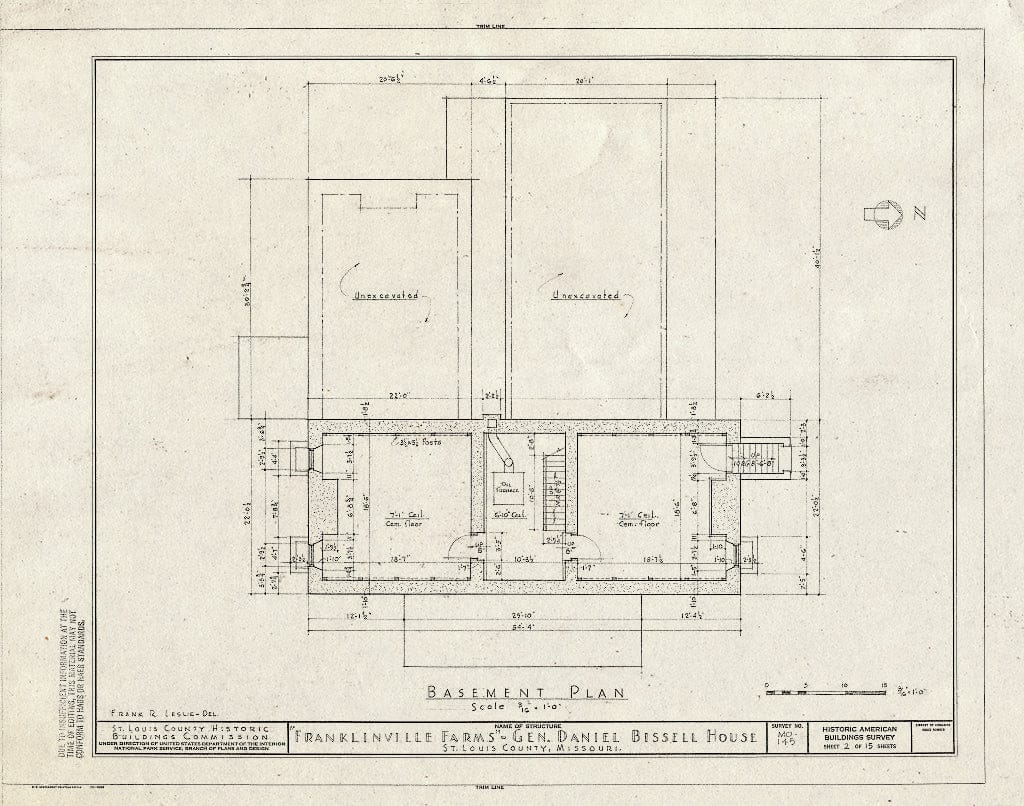 Blueprint HABS MO,95-BELNEB,1- (Sheet 2 of 15) - Franklinville Farms, 10225 Bellefontaine Road, Bellefontaine, St. Louis County, MO