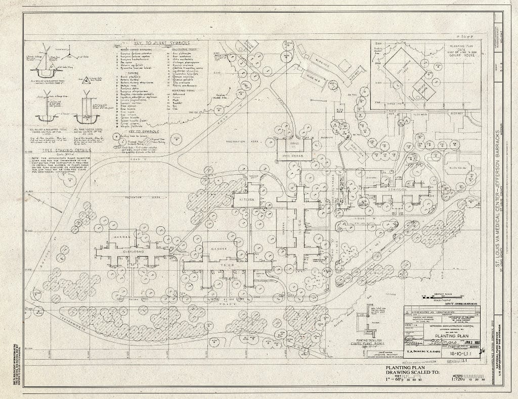 Blueprint Planting Plan - U.S. Veterans Hospital, Jefferson Barracks, VA Medical Center, Jefferson Barracks Division1 Jefferson Barracks Drive, Saint Louis, Independent City, MO