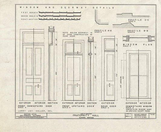 Blueprint HABS Mont,22-ELK,1- (Sheet 4 of 5) - Fraternity Hall, Main Street, Elkhorn, Jefferson County, MT