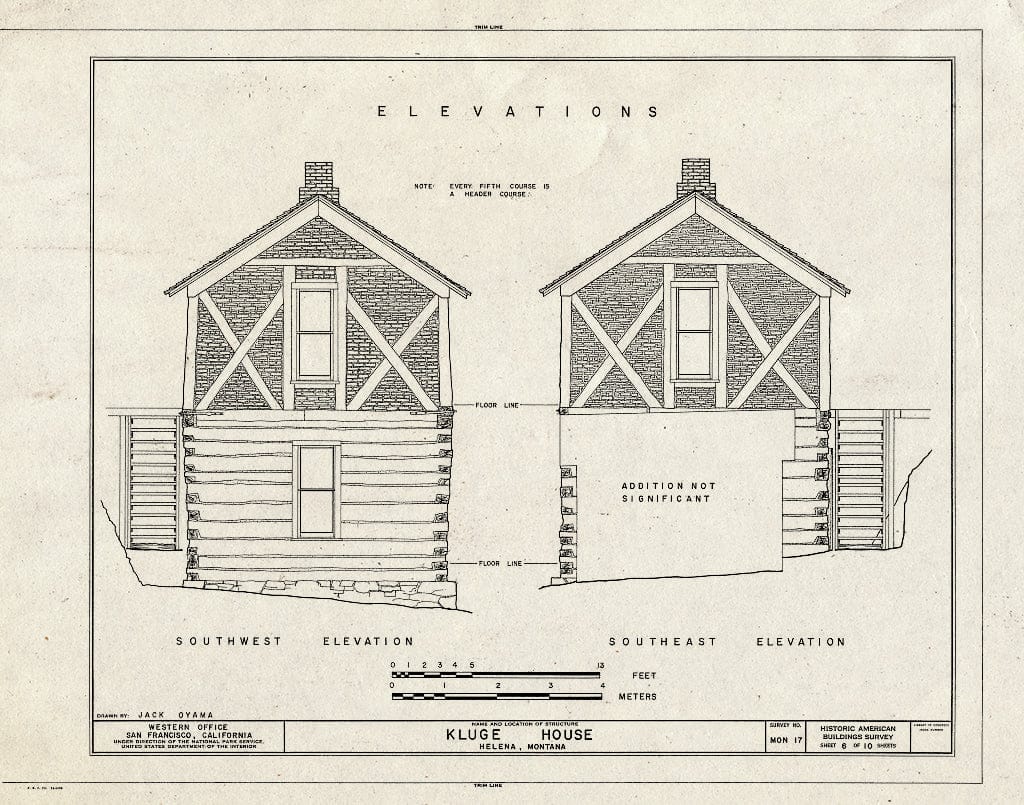 Blueprint HABS Mont,25-HEL,1- (Sheet 6 of 10) - Kluge House, 540 West Main Street, Helena, Lewis and Clark County, MT