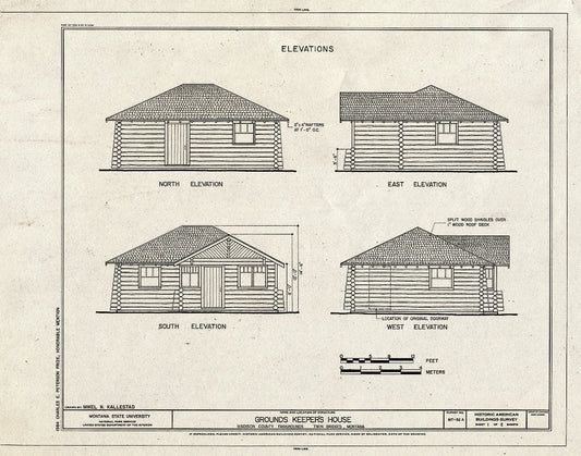 Blueprint HABS Mont,29-TWIB,1-A- (Sheet 1 of 2) - Madison County Fairgrounds, Ground Keeper's House, Twin Bridges, Madison County, MT