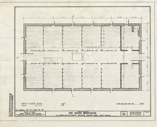 Blueprint HABS NC,7-WASH,3- (Sheet 3 of 10) - Haven Warehouse, Van Norden & Main Streets, Washington, Beaufort County, NC