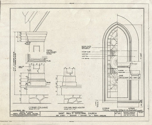 Blueprint HABS NC,16-BEAUF,7- (Sheet 8 of 8) - St. Paul's Episcopal Church, 209 Ann Street, Beaufort, Carteret County, NC