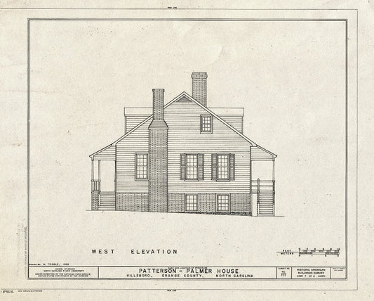 Blueprint HABS NC,68-HILBO,12- (Sheet 7 of 11) - Palmer House, 173 West Margaret Lane, Hillsborough, Orange County, NC