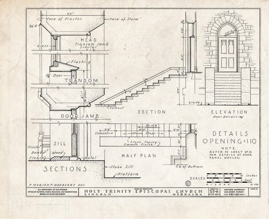 Blueprint HABS NEB,55-LINC,3- (Sheet 14 of 20) - Holy Trinity Episcopal Church, 1200 J Street, Lincoln, Lancaster County, NE