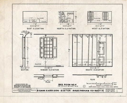 Blueprint HABS NH,8-EX,2- (Sheet 36 of 38) - Gilman Garrison, Water & Clifford Streets, Exeter, Rockingham County, NH