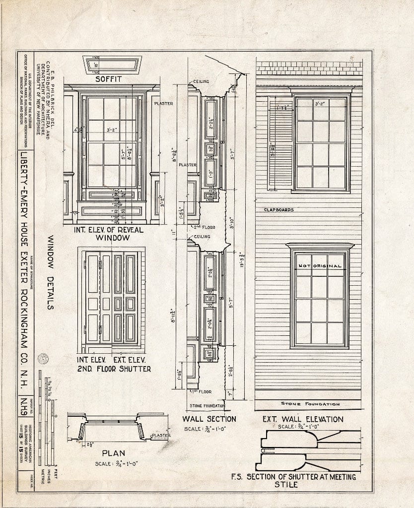Blueprint HABS NH,8-EX,8- (Sheet 15 of 15) - Liberty Emery House, 41 Main Street, Exeter, Rockingham County, NH