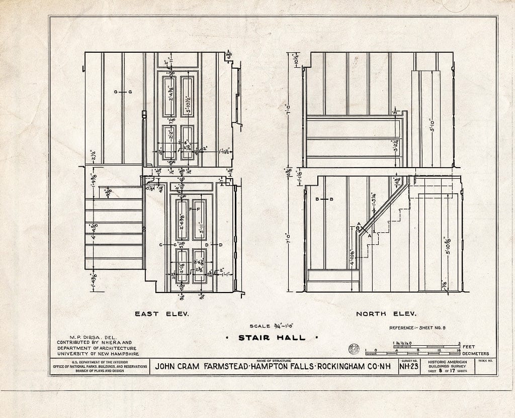 Blueprint HABS NH,8-HAMTOF,1- (Sheet 8 of 17) - John Cram Farmstead, Hampton Falls, Rockingham County, NH
