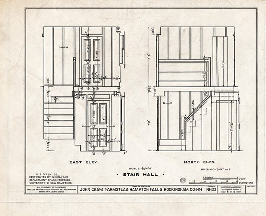 Blueprint HABS NH,8-HAMTOF,1- (Sheet 8 of 17) - John Cram Farmstead, Hampton Falls, Rockingham County, NH