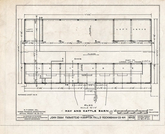 Blueprint HABS NH,8-HAMTOF,1- (Sheet 15 of 17) - John Cram Farmstead, Hampton Falls, Rockingham County, NH