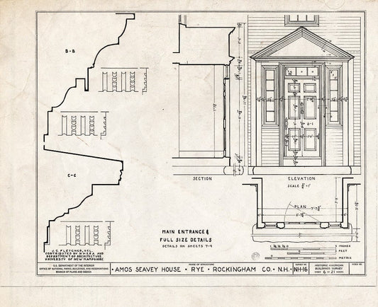 Blueprint HABS NH,8-RY,1- (Sheet 6 of 21) - Amos Seavey House, Beach Boulevard, Rye, Rockingham County, NH