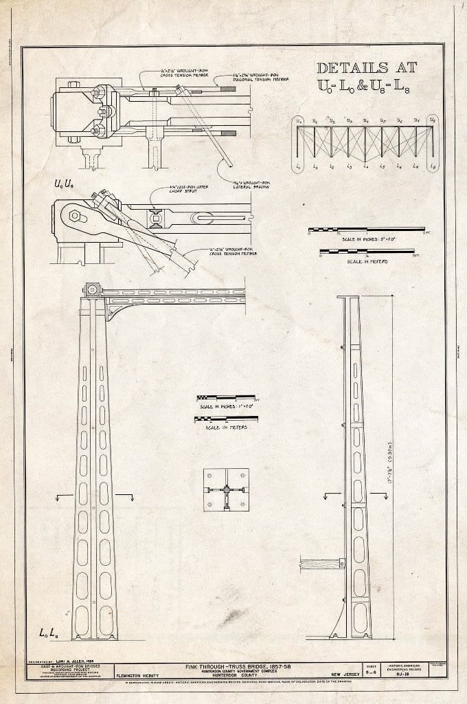 Blueprint HAER NJ,10-CLIN.V,1- (Sheet 6 of 6) - Fink Through-Truss Bridge, Hunterdon County Government Complex (Moved to), Flemington, Hunterdon County, NJ