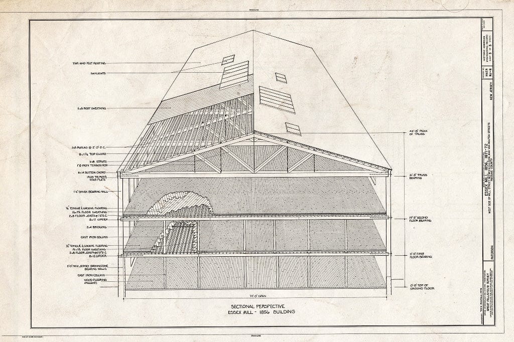 Blueprint HAER NJ,16-PAT,11- (Sheet 3 of 3) - Essex Mill, Mill & Van Houten Streets, Paterson, Passaic County, NJ