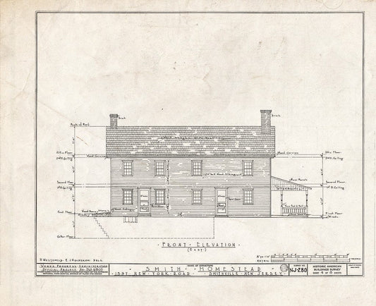 Blueprint HABS NJ,1-Smith,1- (Sheet 4 of 8) - Smith Homestead, 1597 New York & Moss Hill Roads, Smithville, Atlantic County, NJ