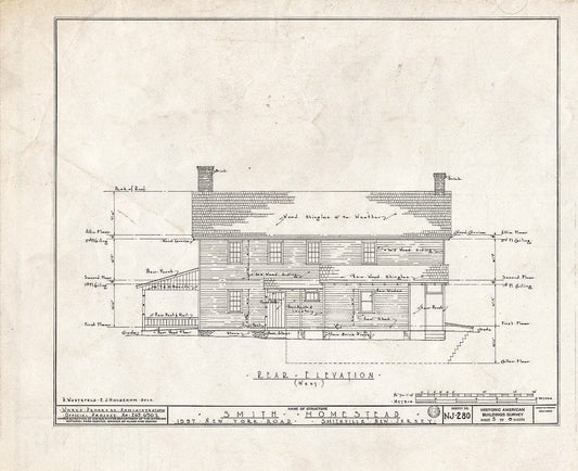 Blueprint HABS NJ,1-Smith,1- (Sheet 5 of 8) - Smith Homestead, 1597 New York & Moss Hill Roads, Smithville, Atlantic County, NJ