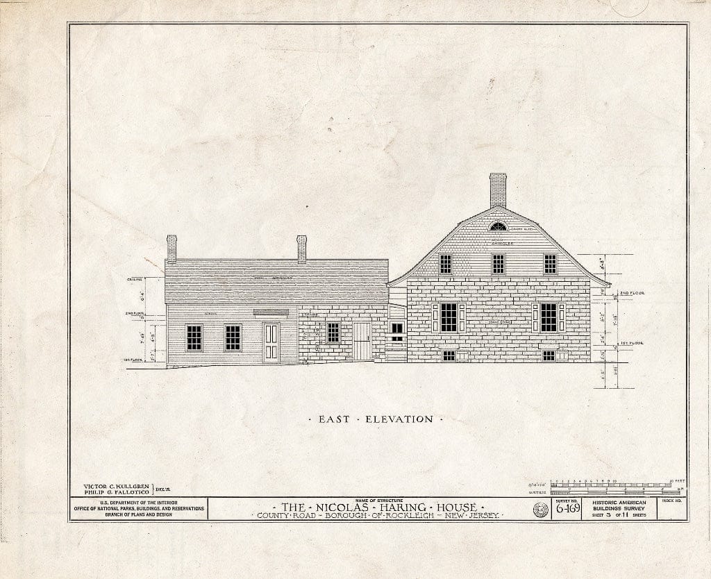 Blueprint HABS NJ,2-NORVA,1- (Sheet 3 of 11) - Nicholas Haring House, Piermont Road, Rockleigh, Bergen County, NJ