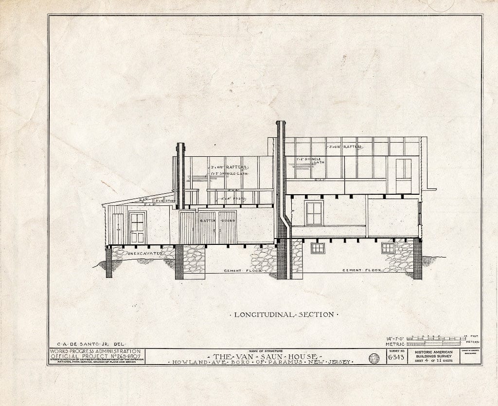 Blueprint HABS NJ,2-para,5- (Sheet 4 of 11) - Van Saun House, Howland Avenue, Paramus, Bergen County, NJ