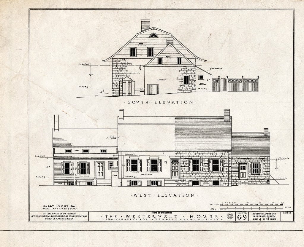 Blueprint HABS NJ,2-TENF,1- (Sheet 4 of 14) - Westervelt House, 256 Tenafly Road, Tenafly, Bergen County, NJ