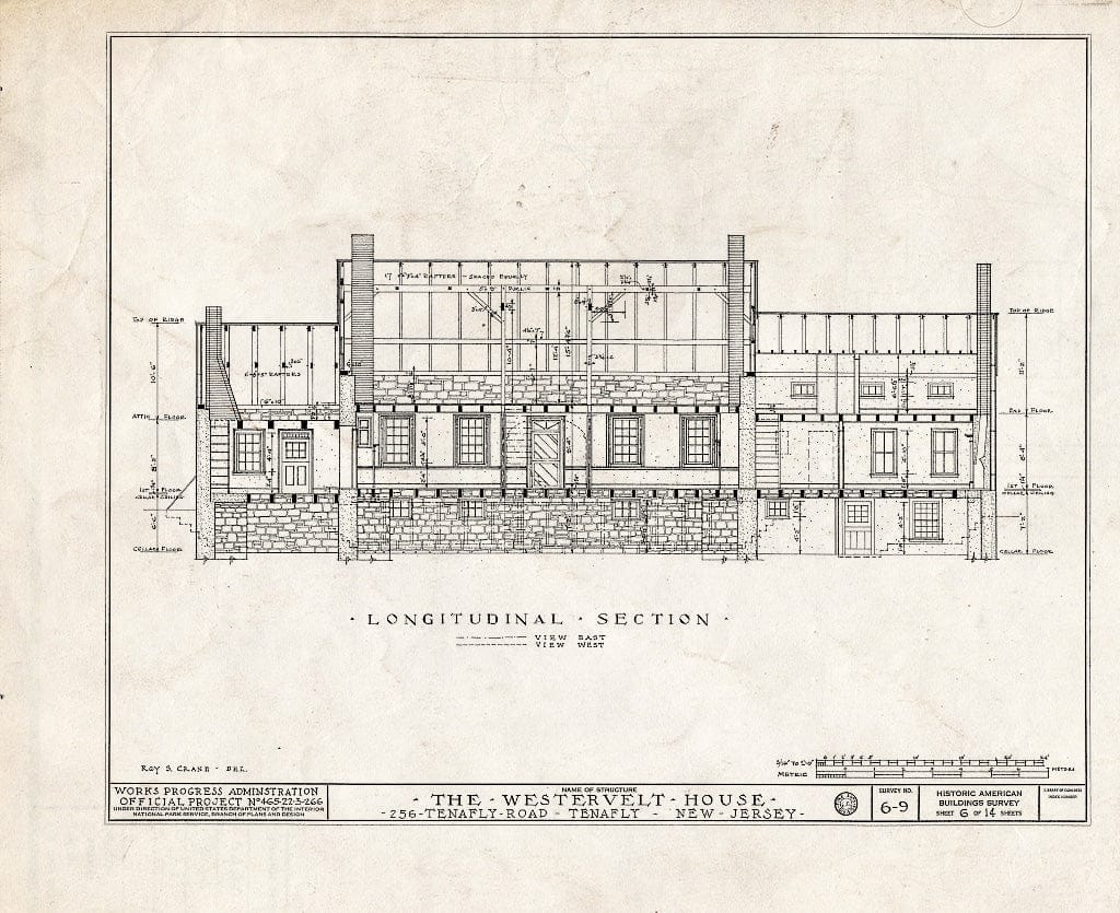 Blueprint HABS NJ,2-TENF,1- (Sheet 6 of 14) - Westervelt House, 256 Tenafly Road, Tenafly, Bergen County, NJ
