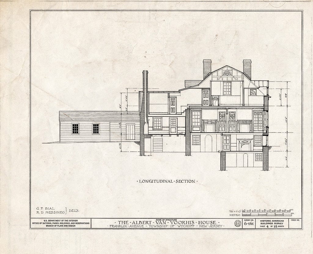 Blueprint HABS NJ,2-WYCK,1- (Sheet 4 of 18) - Albert Van Voorhis House, Maple & Franklin Avenues, Wyckoff, Bergen County, NJ