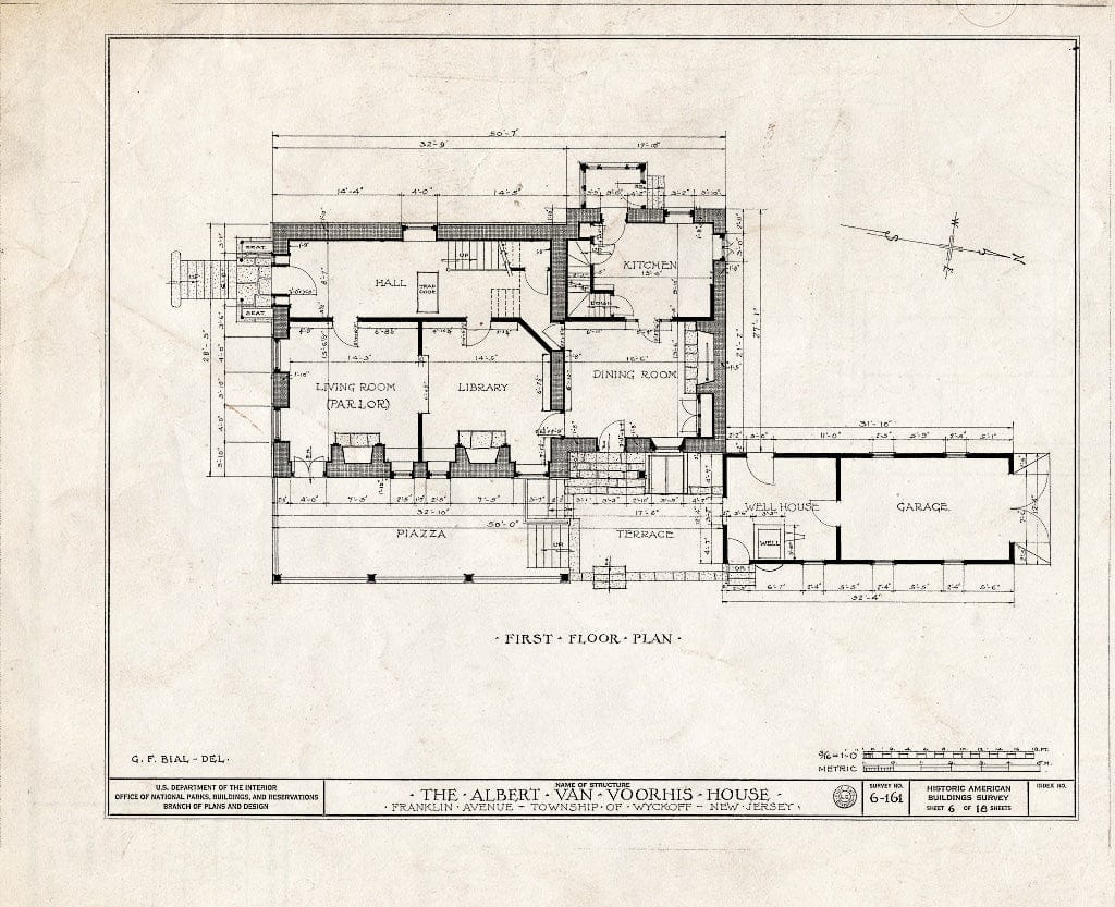 Blueprint HABS NJ,2-WYCK,1- (Sheet 6 of 18) - Albert Van Voorhis House, Maple & Franklin Avenues, Wyckoff, Bergen County, NJ
