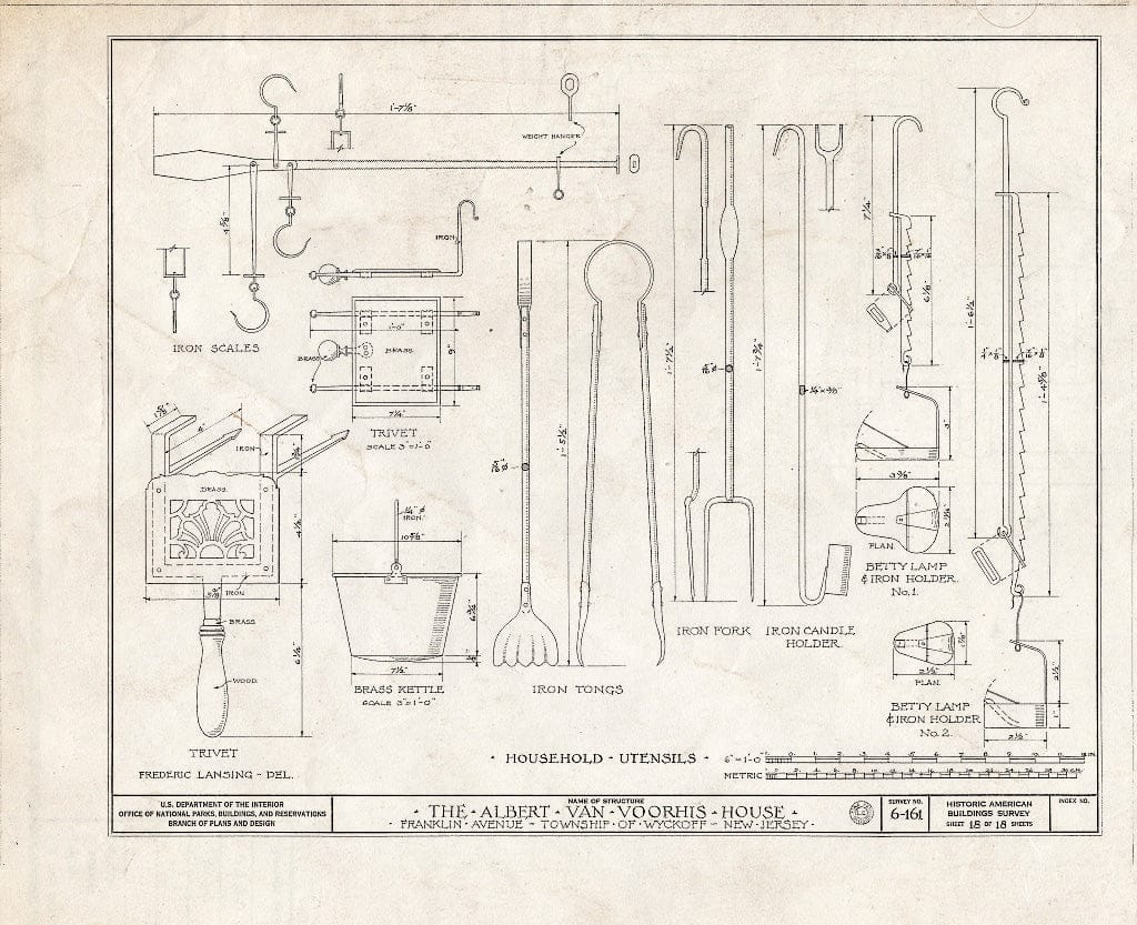 Blueprint HABS NJ,2-WYCK,1- (Sheet 18 of 18) - Albert Van Voorhis House, Maple & Franklin Avenues, Wyckoff, Bergen County, NJ