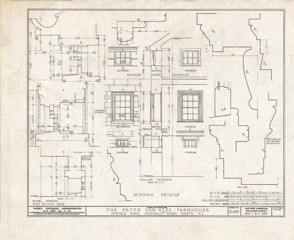Blueprint HABS NJ,7-FAIRF.V,1- (Sheet 7 of 11) - Peter Van Ness Farmhouse, Fairfield Road, Fairfield, Essex County, NJ