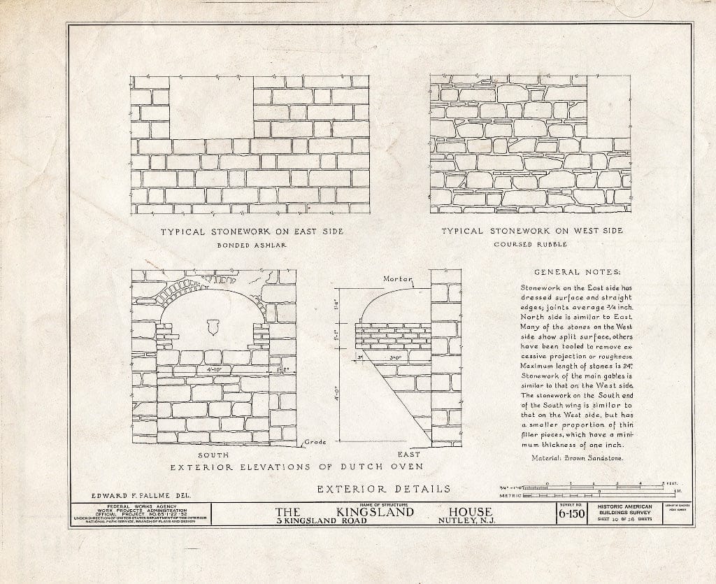 Blueprint HABS NJ,7-NUT,2- (Sheet 10 of 18) - Kingsland House, 3 Kingsland Road, Nutley, Essex County, NJ