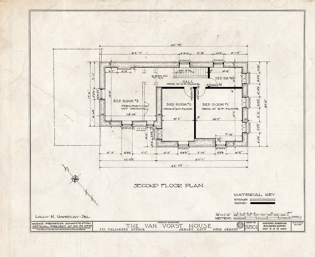 Blueprint HABS NJ,9-JERCI,2- (Sheet 3 of 11) - Van Vorst House, 531 Palisade Avenue, Jersey City, Hudson County, NJ