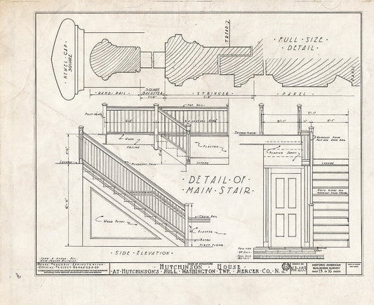 Blueprint HABS NJ,11-HUTMI,1- (Sheet 13 of 16) - Hutchinson House, Hutchinson Mills, Mercer County, NJ
