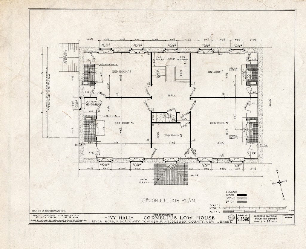 Blueprint HABS NJ,12-NEBRU.V,3- (Sheet 3 of 22) - Ivy Hall, 1225 River Road, Piscataway, Middlesex County, NJ