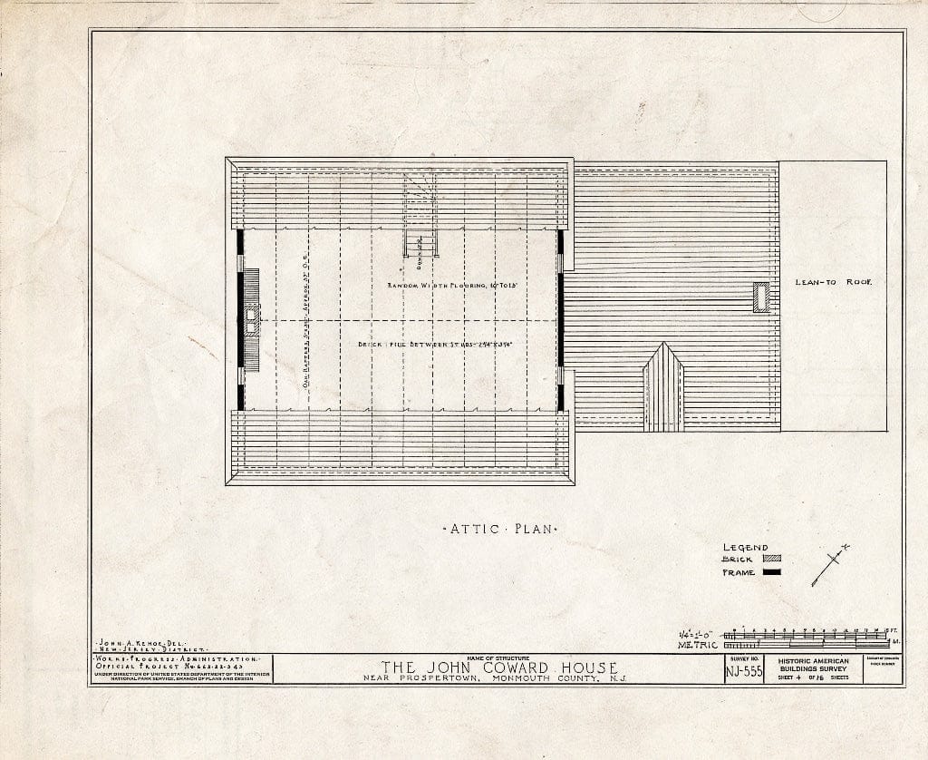 Blueprint HABS NJ,13-REDVA.V,1- (Sheet 4 of 16) - John Coward House, Prospertown, Ocean County, NJ