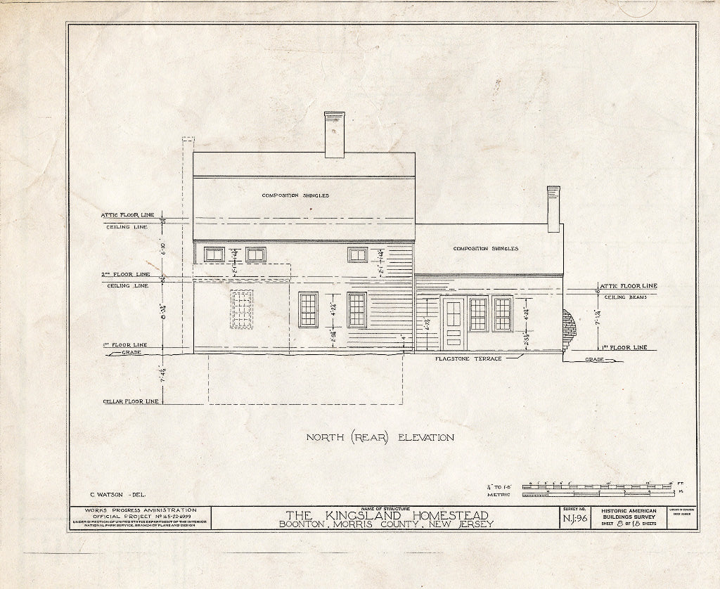 Blueprint HABS NJ,14-BOONT.V,1- (Sheet 8 of 18) - Kingsland Homestead, Vreeland Avenue, Boonton, Morris County, NJ