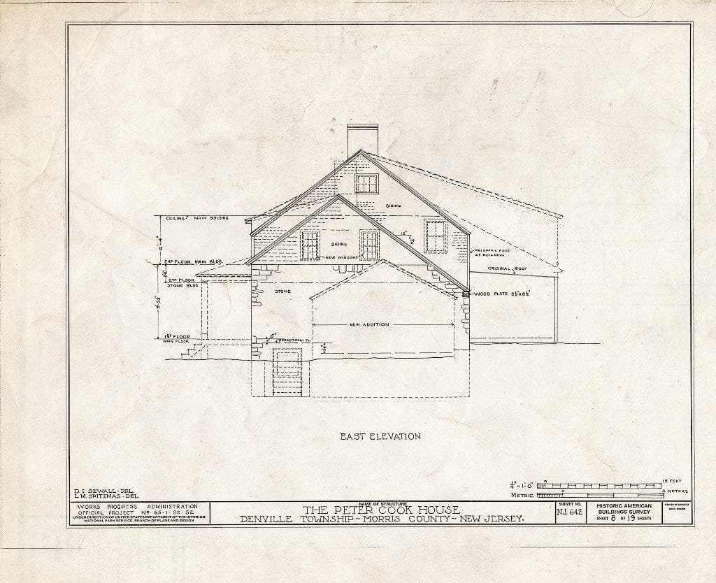 Blueprint HABS NJ,14-DENV.V,1- (Sheet 8 of 19) - Peter Cook House, Morris Road, Denville, Morris County, NJ