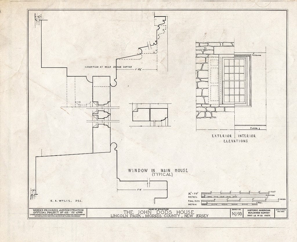 Blueprint HABS NJ,14-LINPA,2- (Sheet 15 of 16) - John Dods House, Highland Street, Lincoln Park, Morris County, NJ
