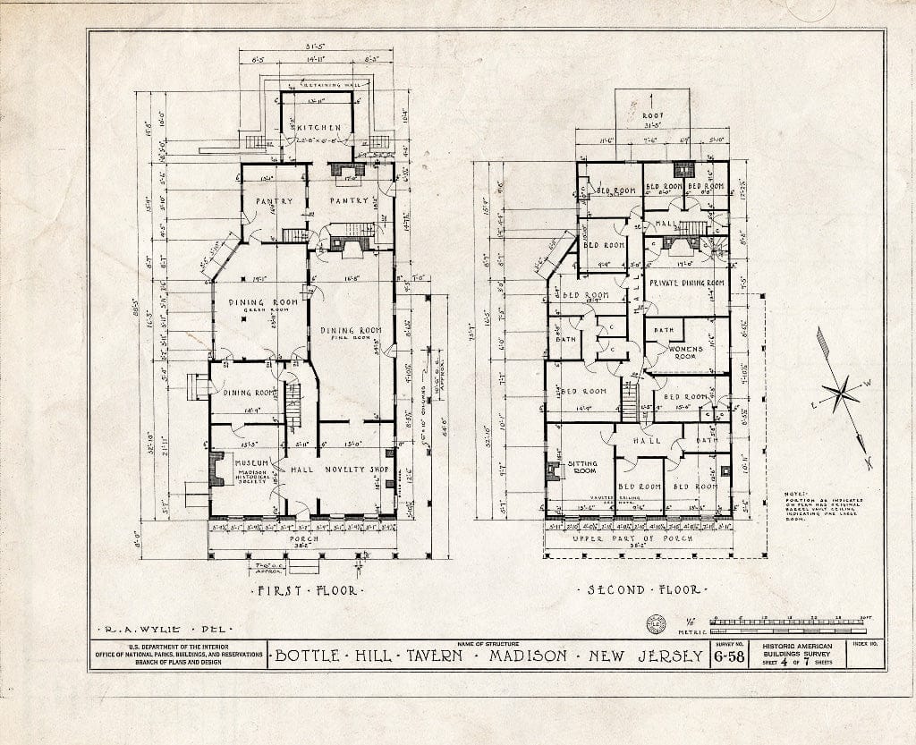 Blueprint HABS NJ,14-MAD,1- (Sheet 4 of 7) - Bottle Hill Tavern, 127 Main Street & Alexander Avenue, Madison, Morris County, NJ