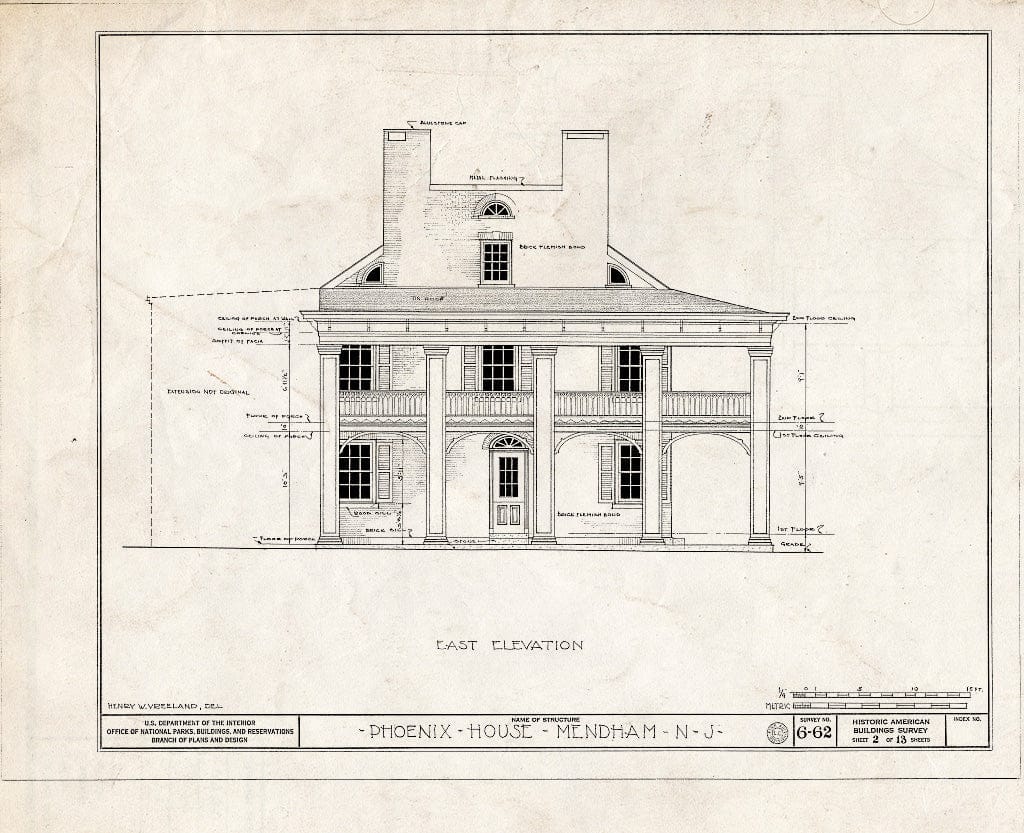 Blueprint HABS NJ,14-MEND,1- (Sheet 2 of 13) - Ladies Seminary, Mendham, Morris County, NJ