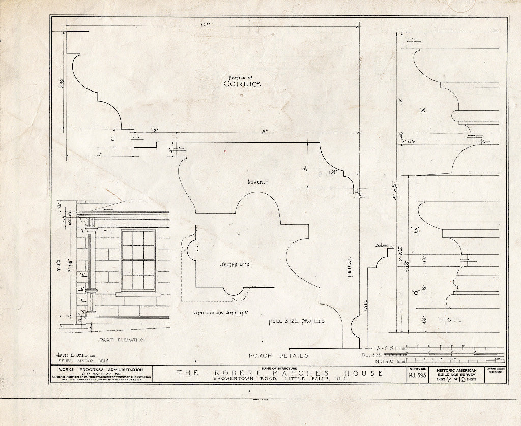 Blueprint HABS NJ,16-LITFA,3- (Sheet 7 of 12) - Robert Matches House, Browertown Road, Little Falls, Passaic County, NJ
