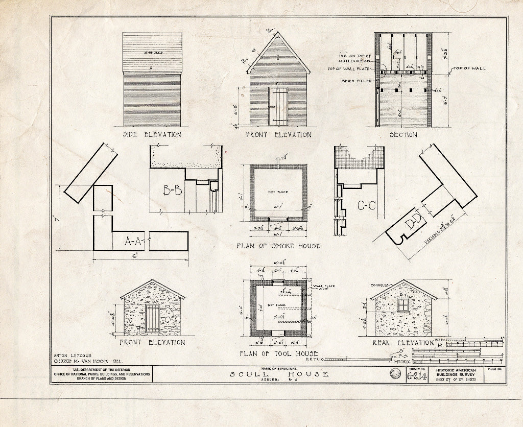 Blueprint HABS NJ,17-AUB,1- (Sheet 27 of 29) - Scull House, Auburn Road, Auburn, Salem County, NJ
