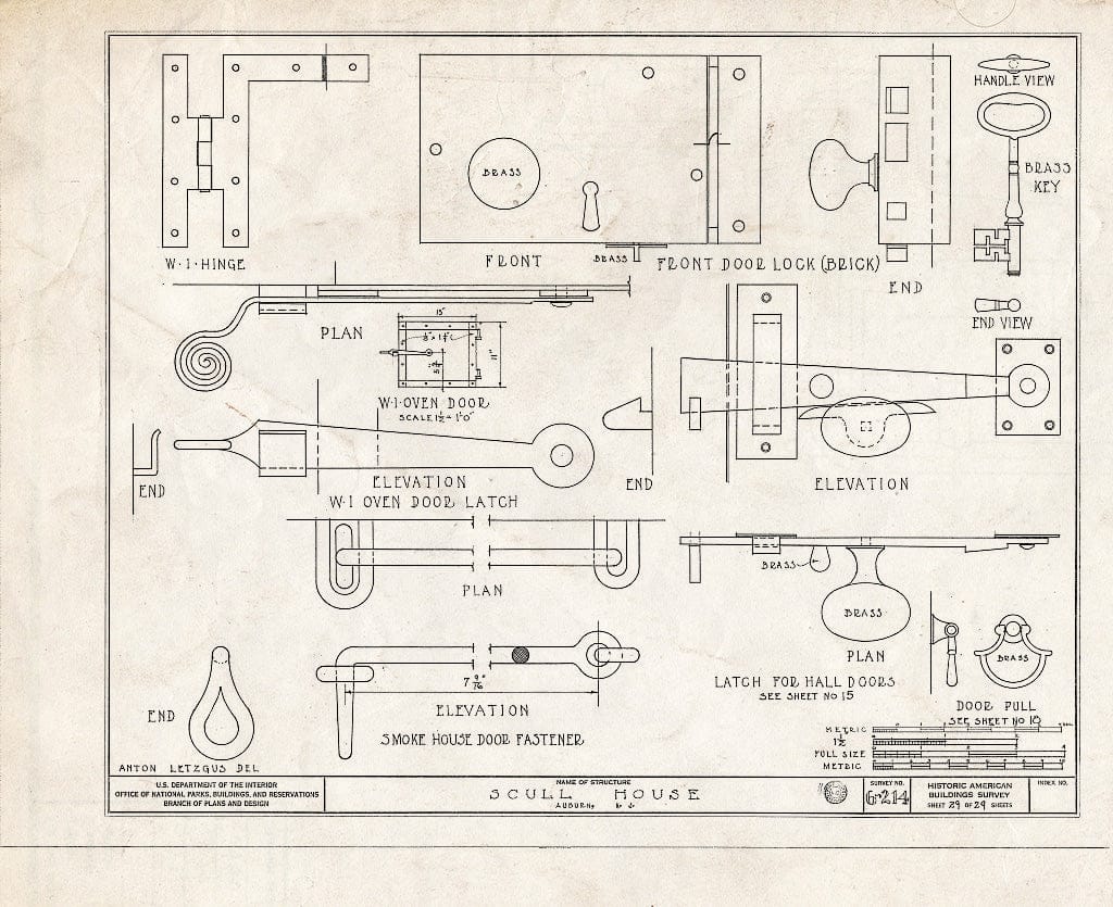 Blueprint HABS NJ,17-AUB,1- (Sheet 29 of 29) - Scull House, Auburn Road, Auburn, Salem County, NJ