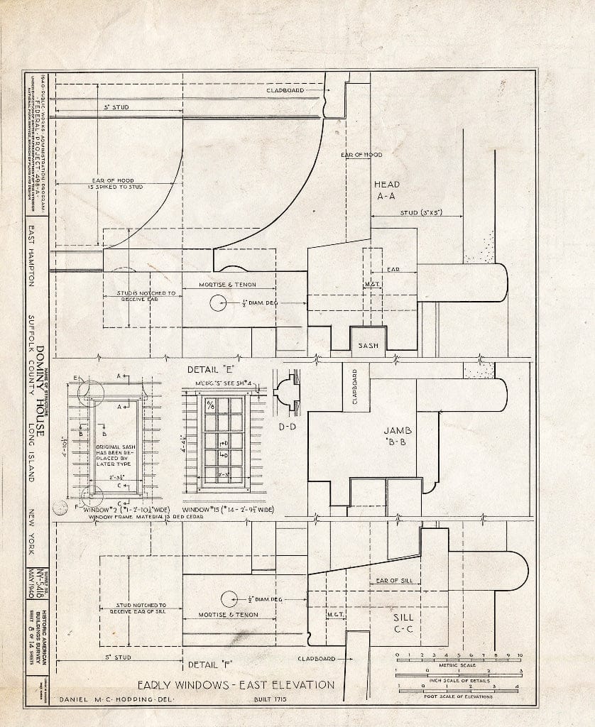 Blueprint HABS NY,52-HAMTE,8- (Sheet 8 of 14) - Dominy House, North Main Street, East Hampton, Suffolk County, NY
