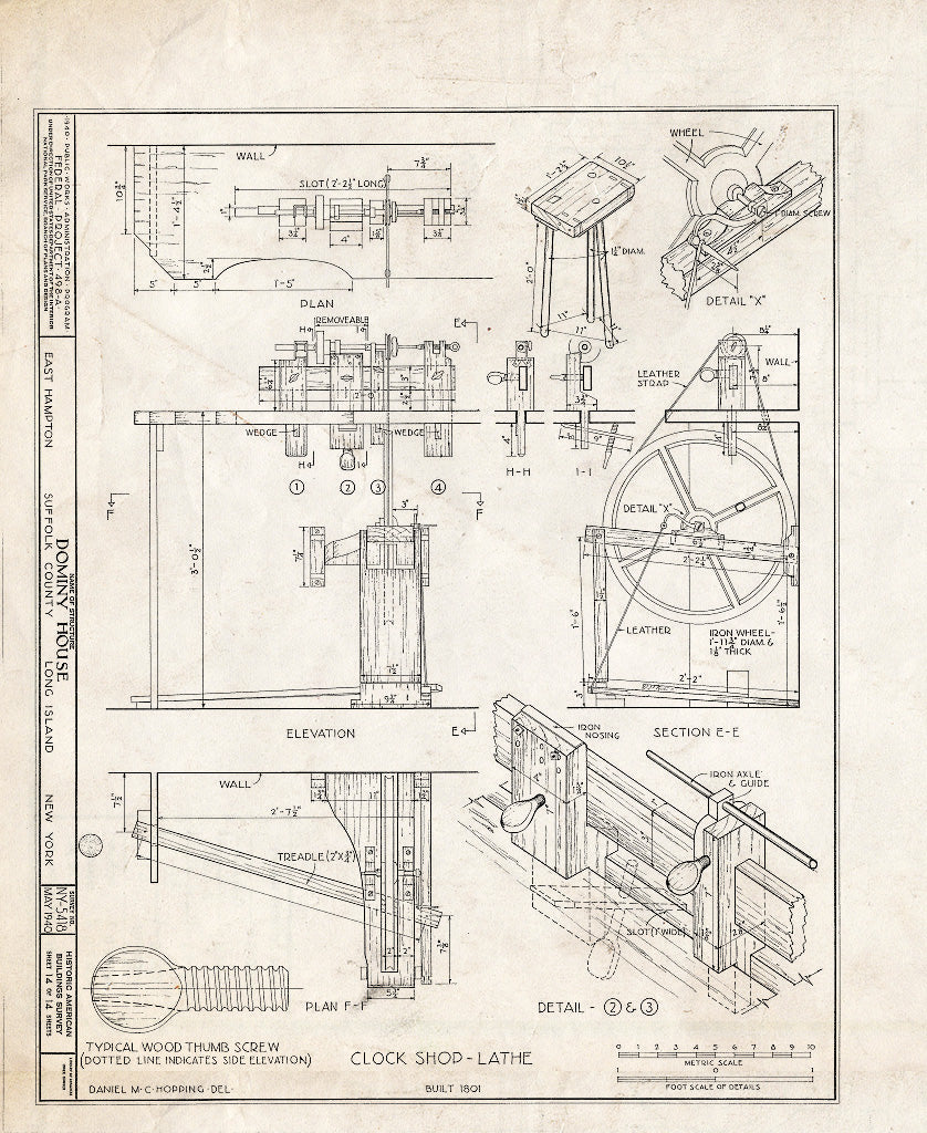 Blueprint HABS NY,52-HAMTE,8- (Sheet 14 of 14) - Dominy House, North Main Street, East Hampton, Suffolk County, NY